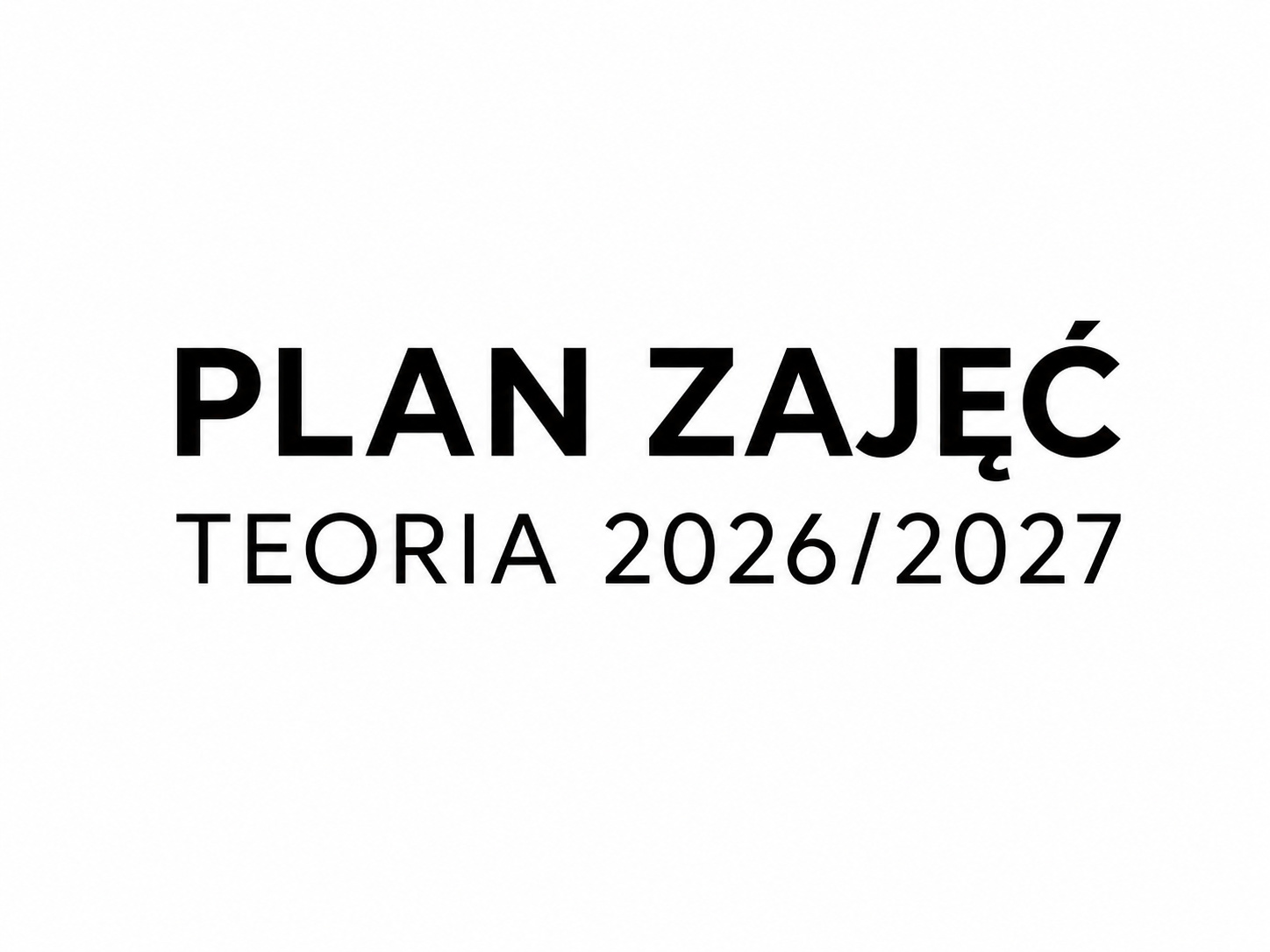 PLAN ZAJĘĆ TEORIA 2026/2027