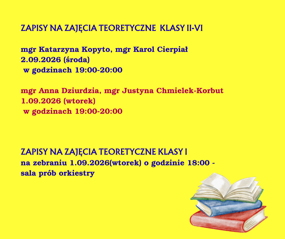 informacja o zapisach na zajęcia teoretyczne